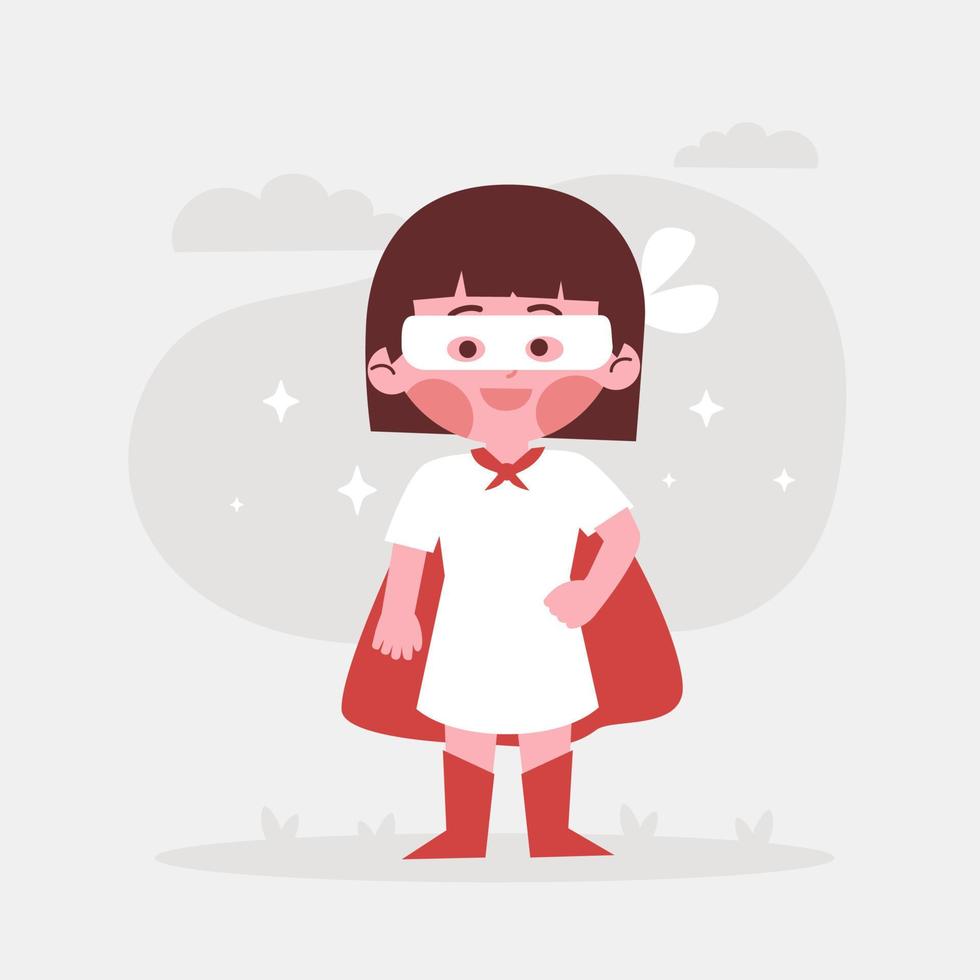 girl in superhero costumes vector