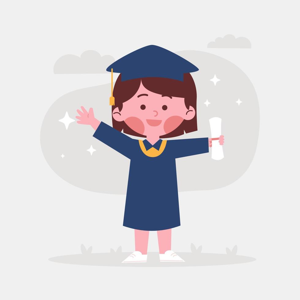 Girl student graduation vector