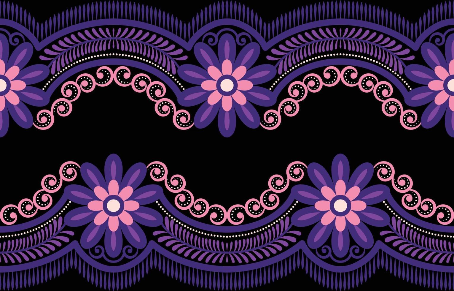 Ethnic floral ikat seamless pattern. floral bohemian, Indian elements. vector