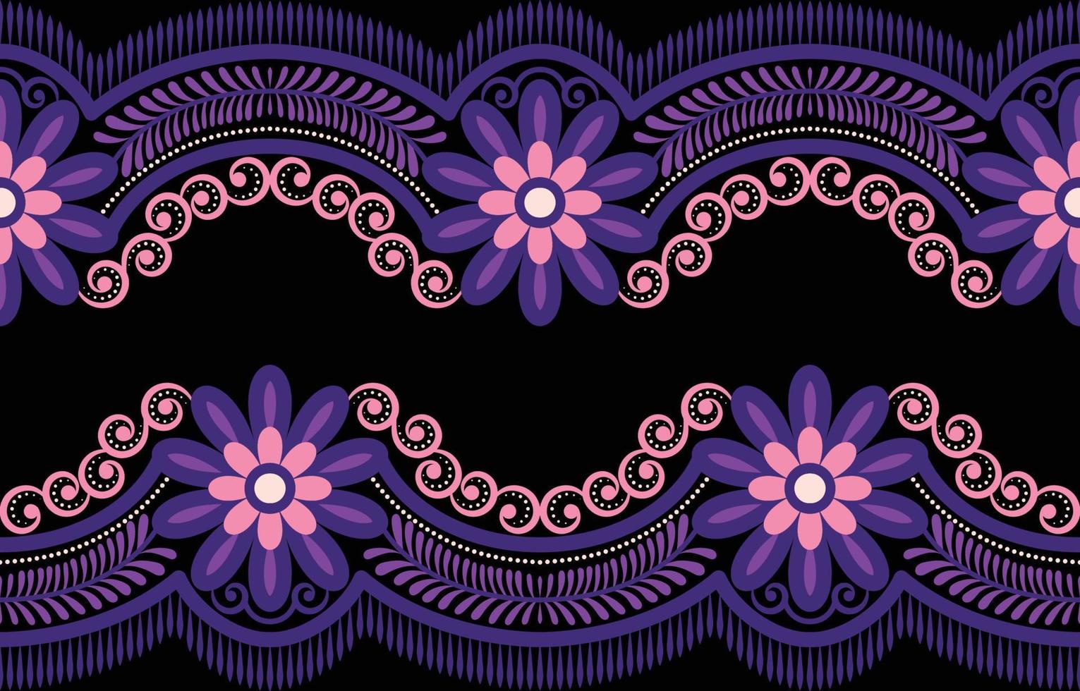 patrón sin fisuras de ikat floral étnico. bohemio floral, elementos indios. vector