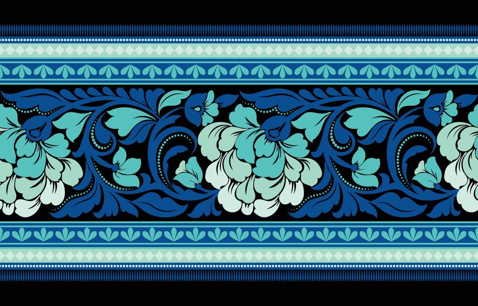 Ethnic floral ikat seamless pattern. floral bohemian, Indian elements. vector