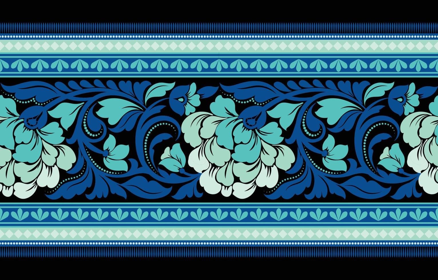 patrón sin fisuras de ikat floral étnico. bohemio floral, elementos indios. vector