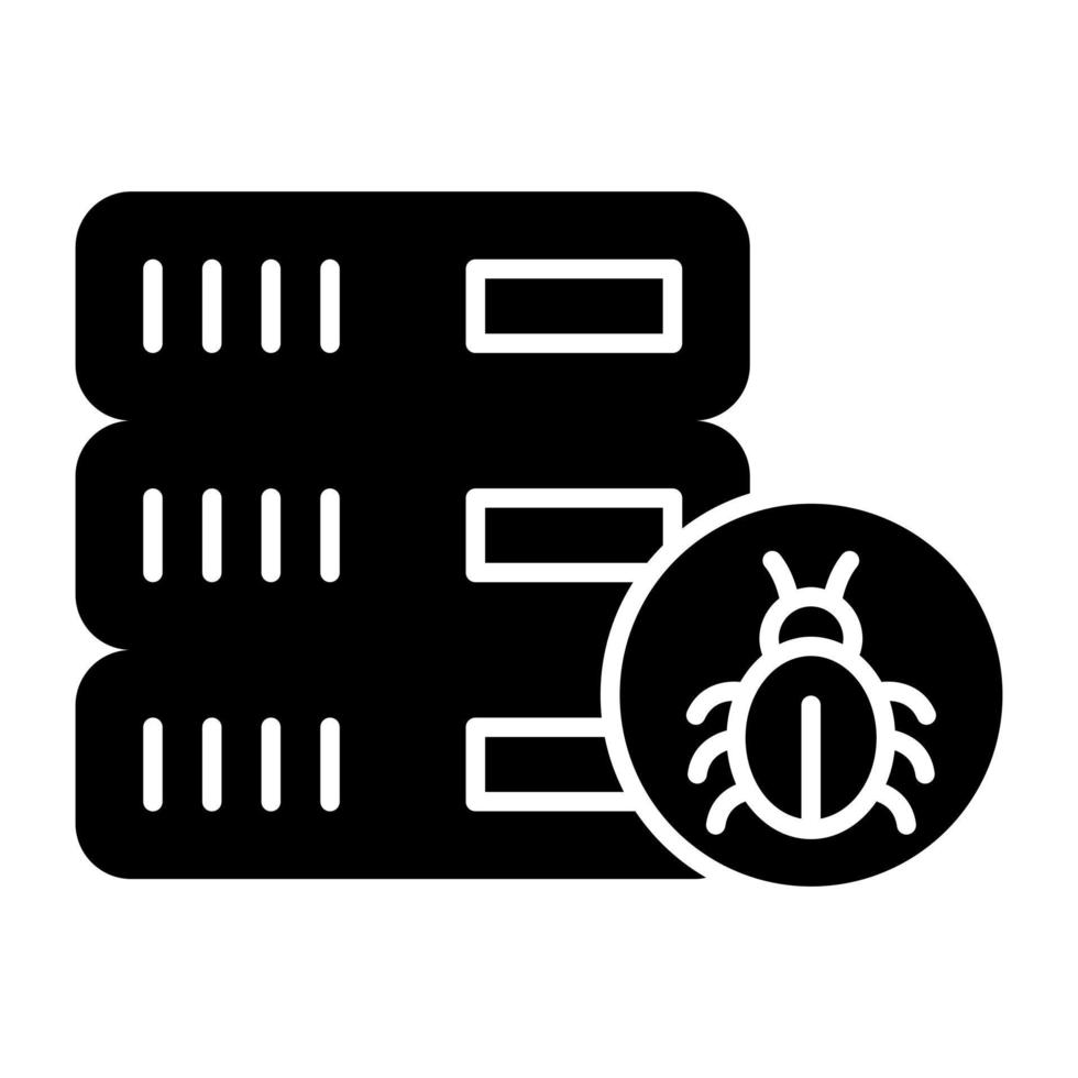 An editable design icon of server bug vector