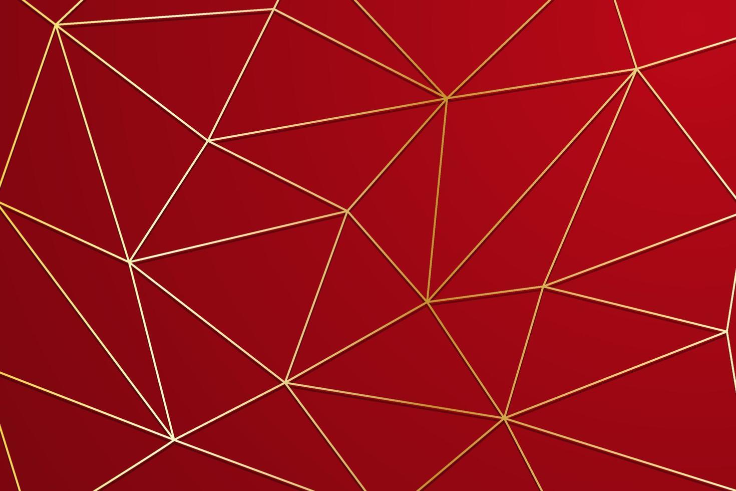 Elegant gold lines on red background vector