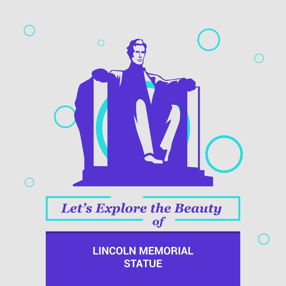 exploremos la belleza de la estatua de lincoln monumentos nacionales de washington dc estados unidos vector