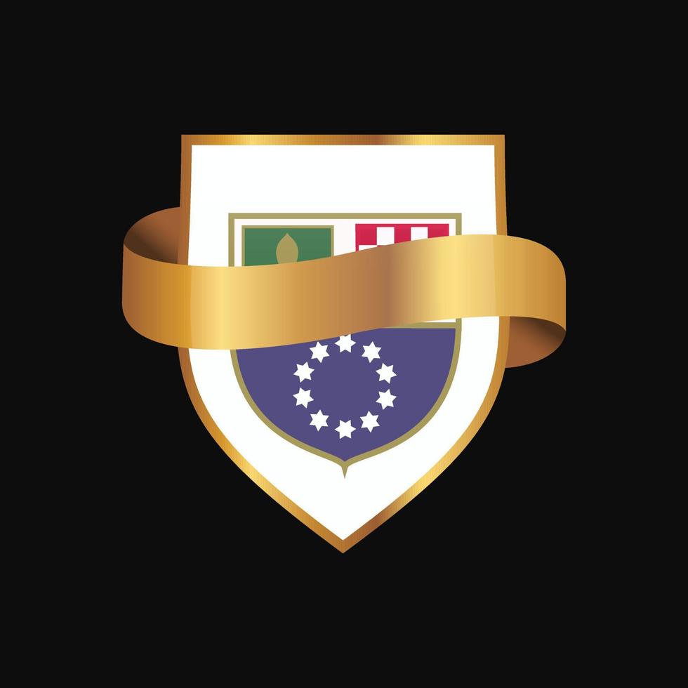vector de diseño de insignia dorada de bandera de bosnia y herzegovina