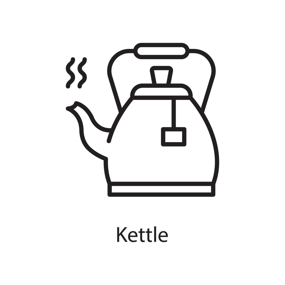 Kettle  Vector Outline Icon Design illustration. Love Symbol on White background EPS 10 File