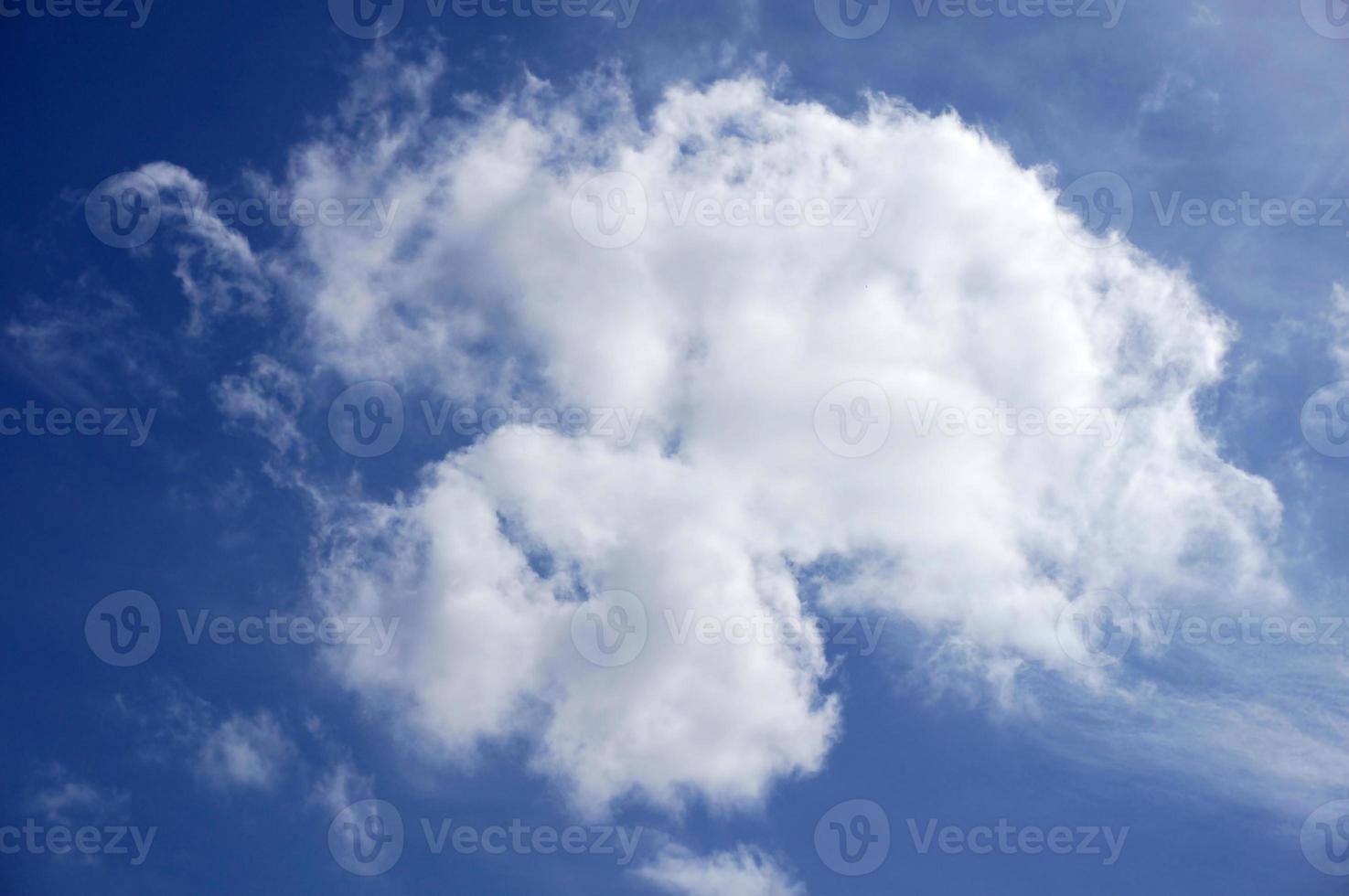 Dramatic Blue sky background with white clouds photo