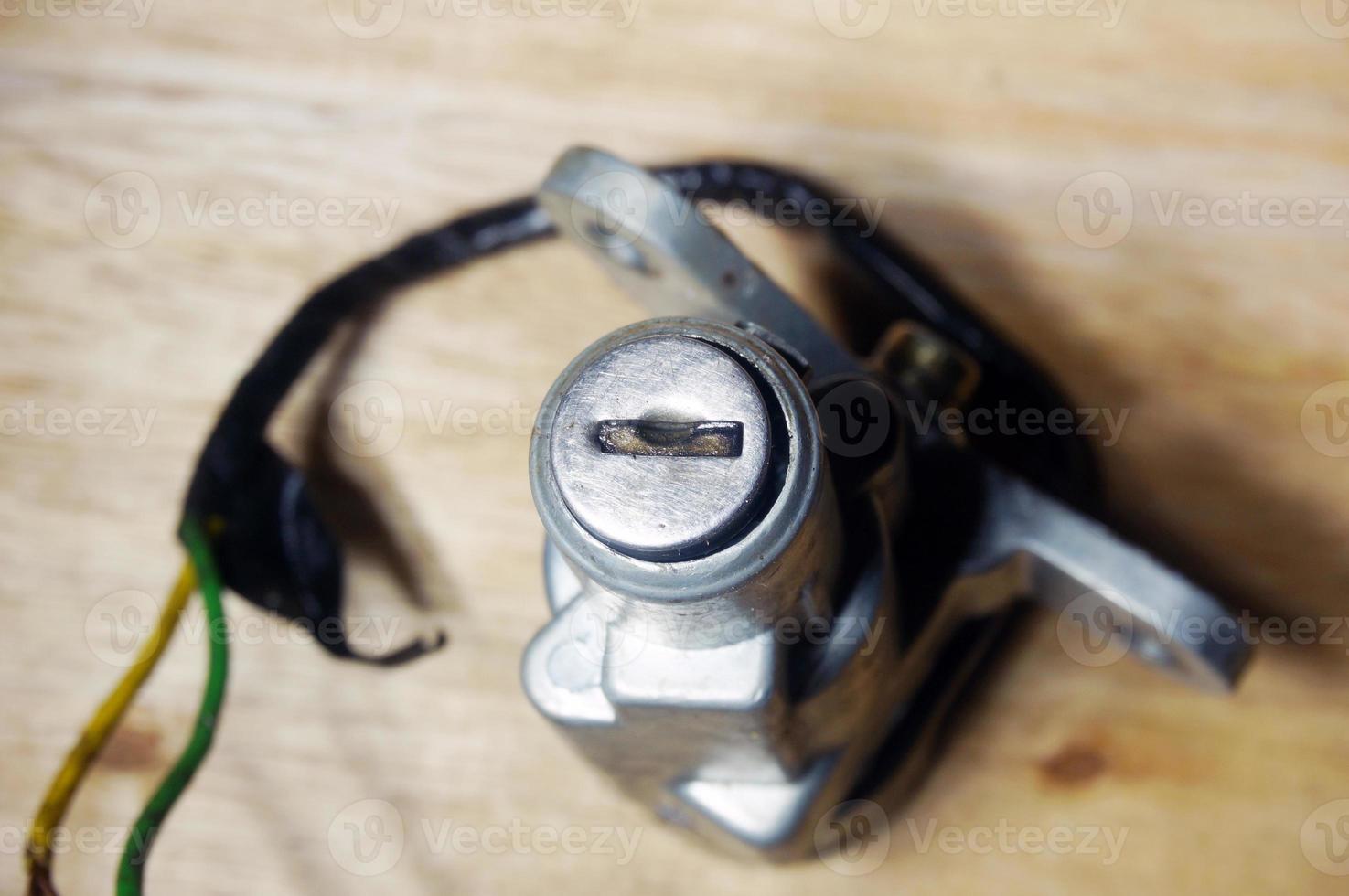 Closeup ignition motorcycle, selective focus photo