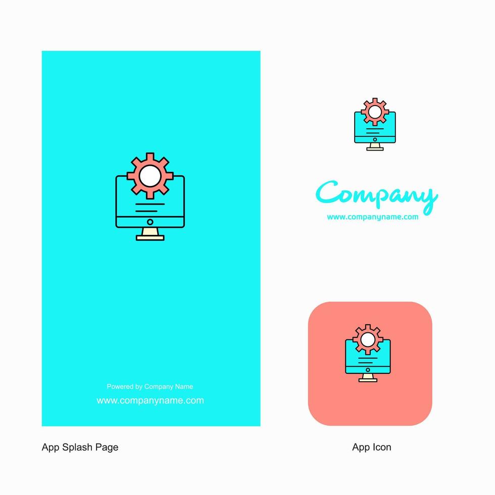 Computer setting Company Logo App Icon and Splash Page Design Creative Business App Design Elements vector