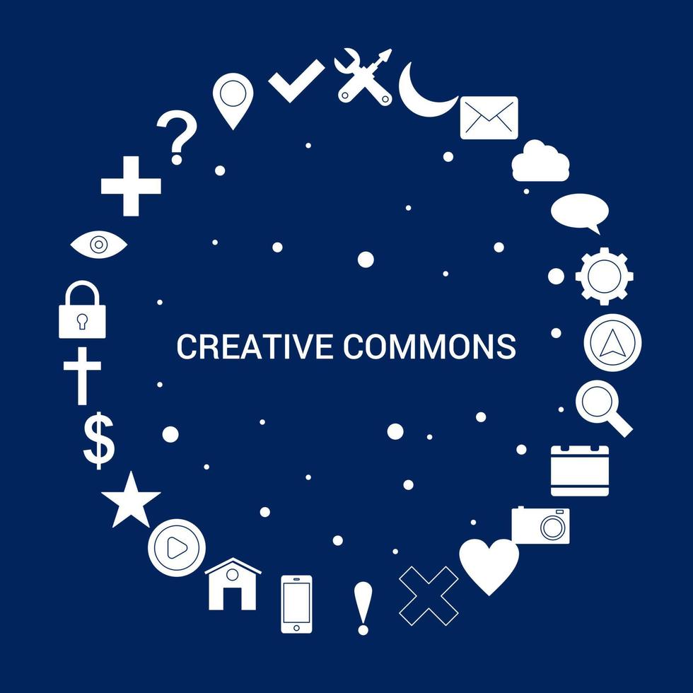 fondo de icono de creative commons creativo vector
