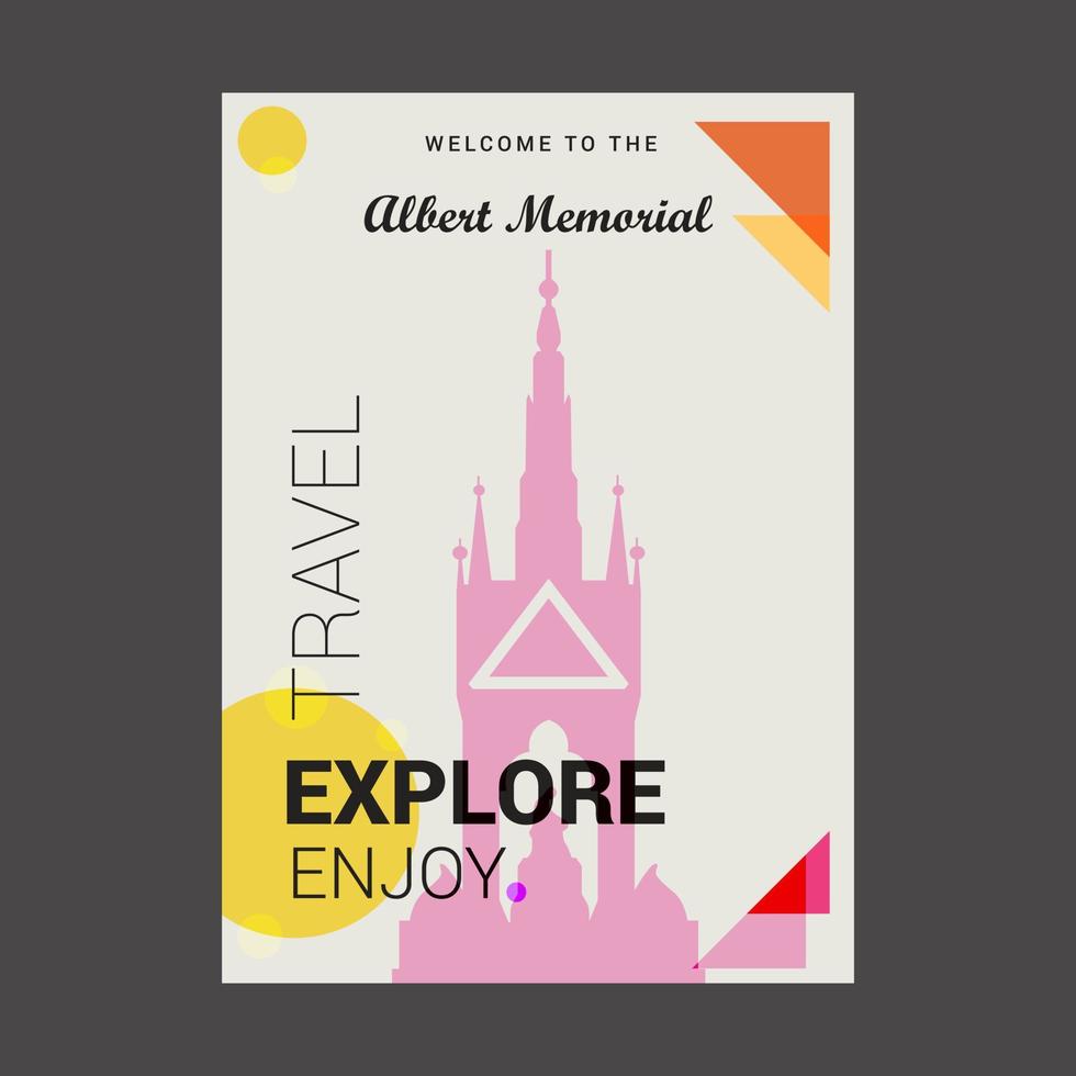 bienvenido al memorial de albert belfast inglaterra explorar viajar disfrutar plantilla de póster vector