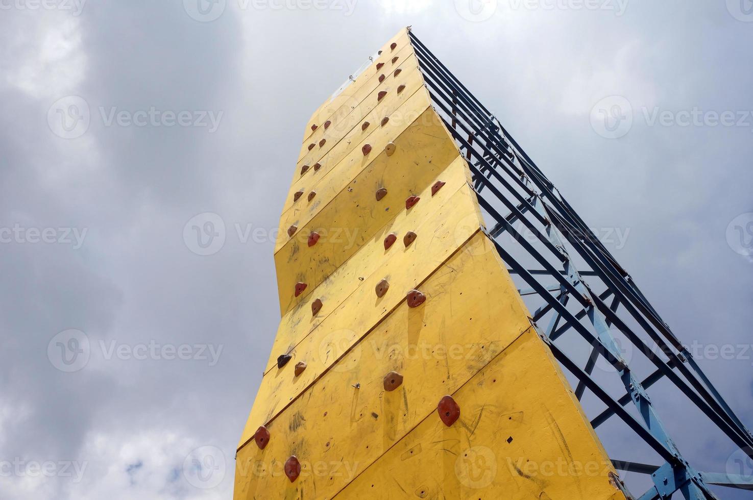 Cliff climbing practice wall, Rock climbing wall photo