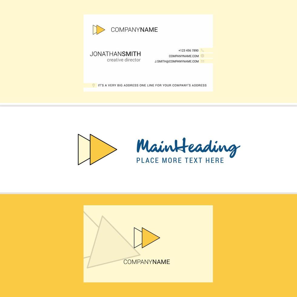 Beautiful Forward Logo and business card vertical Design Vector