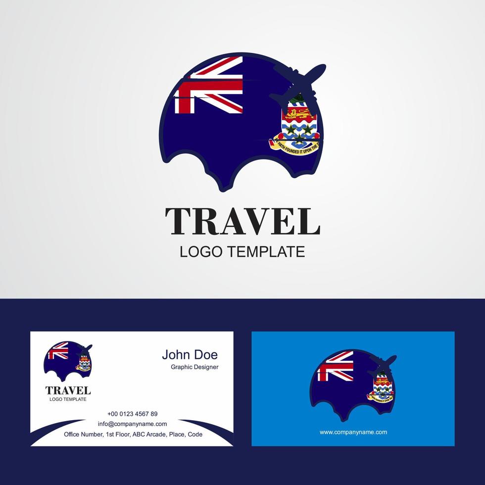 Travel Cayman Islands Flag Logo and Visiting Card Design vector