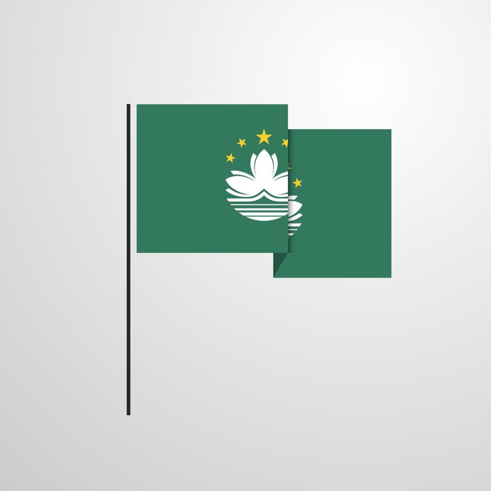vector de diseño de bandera ondeante de macao