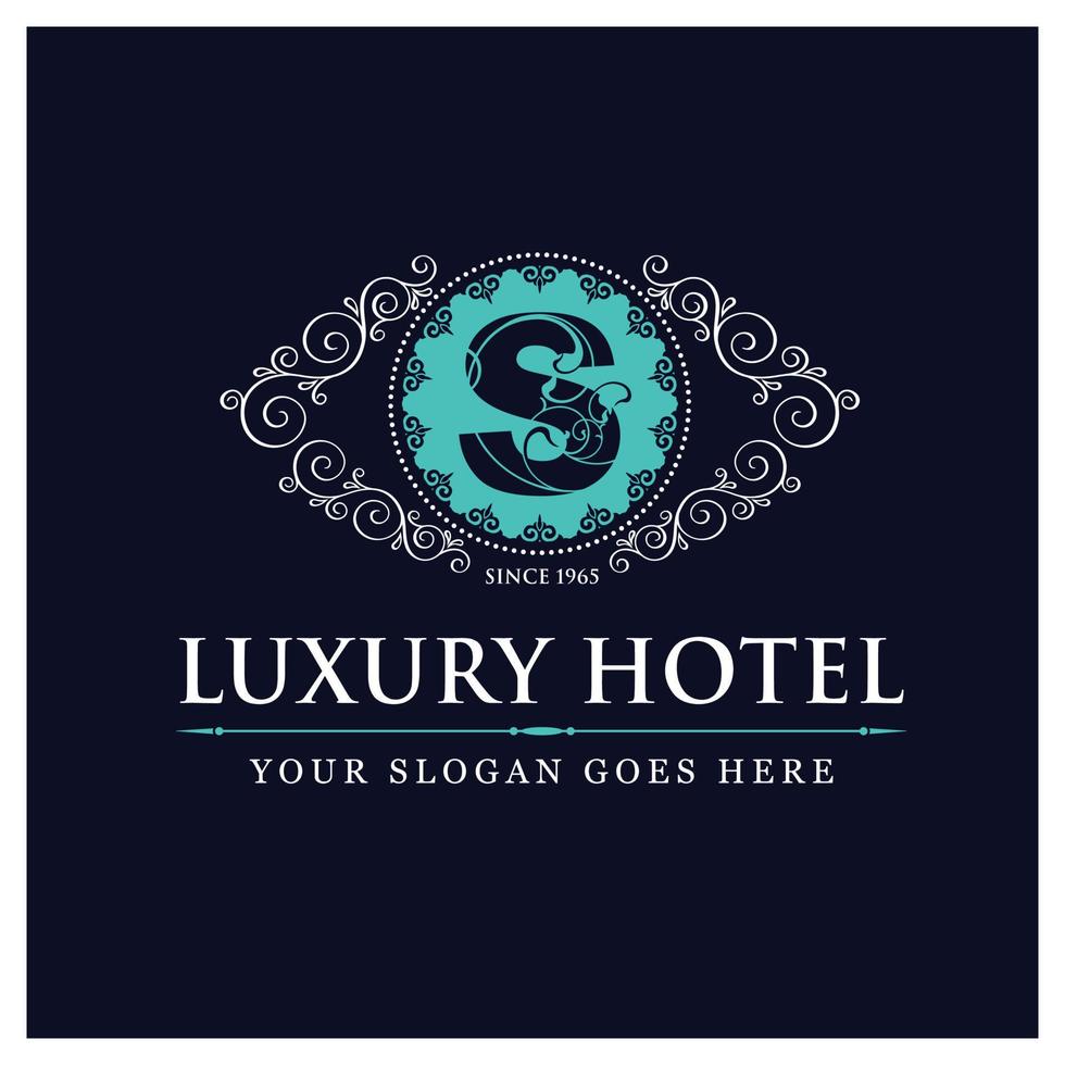 Luxury hotel design with logo and typography vector