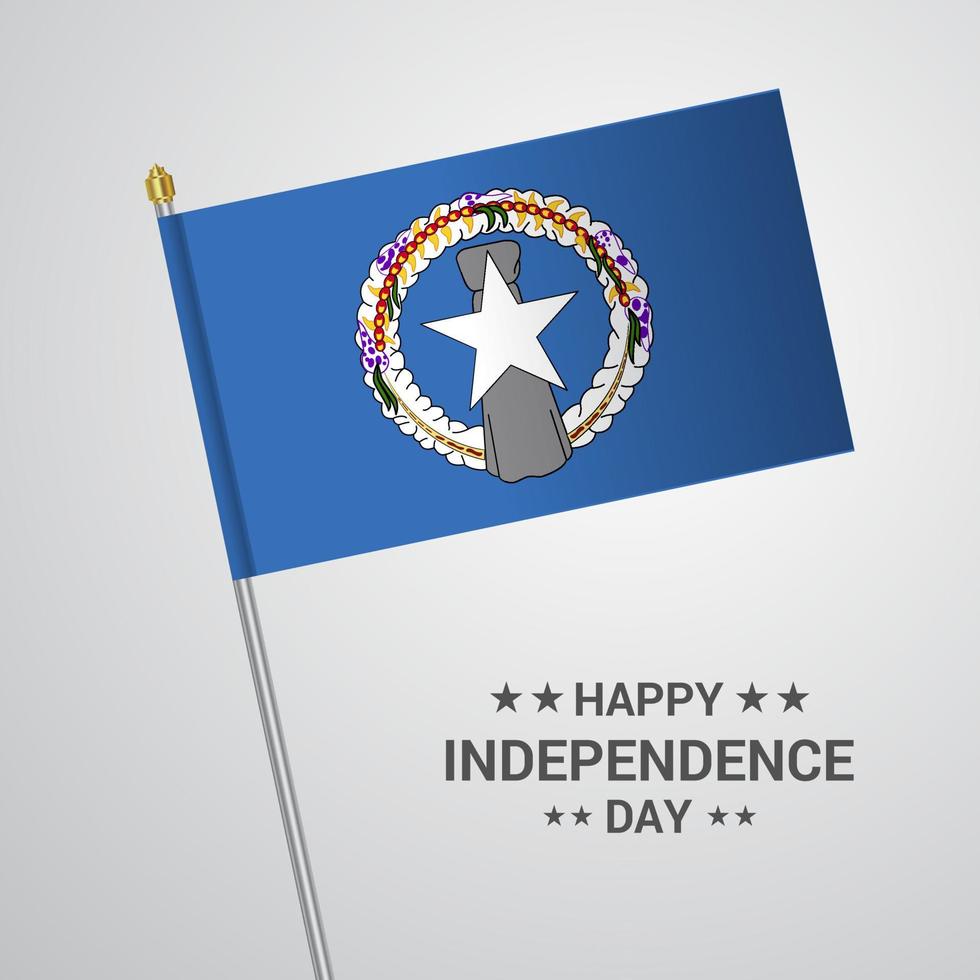 diseño tipográfico del día de la independencia de las islas mariana del norte con vector de bandera