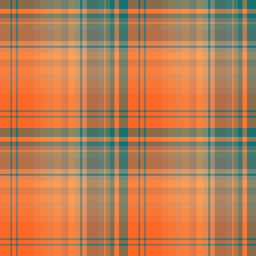 Seamless pattern in orange and water green colors for plaid, fabric, textile, clothes, tablecloth and other things. Vector image.