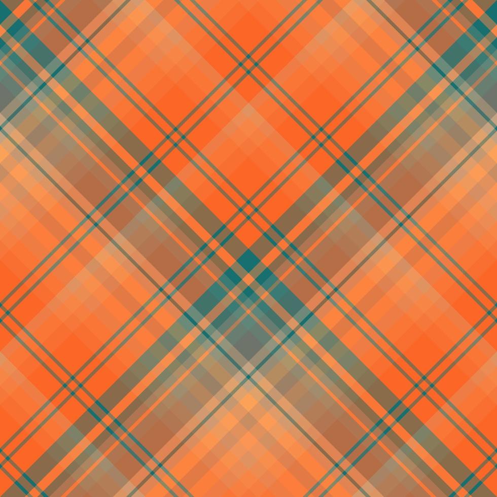 Seamless pattern in orange and water green colors for plaid, fabric, textile, clothes, tablecloth and other things. Vector image. 2