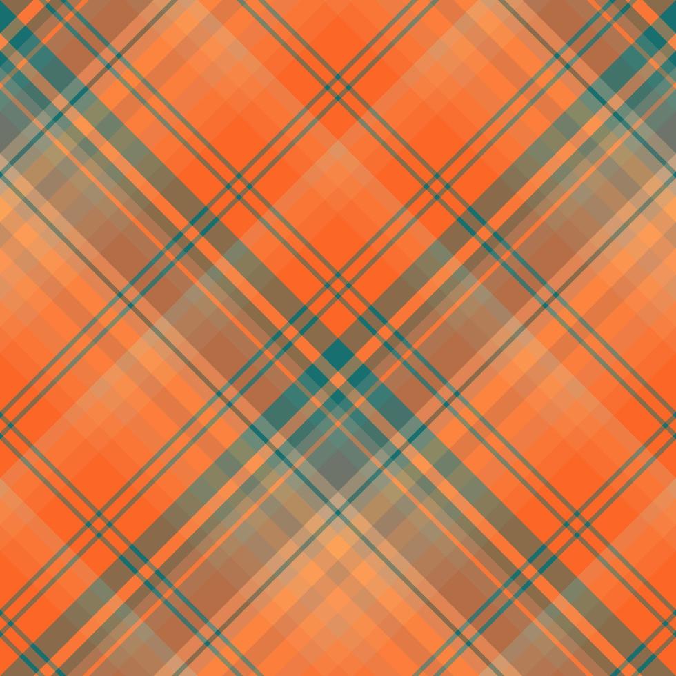 Seamless pattern in orange and water green colors for plaid, fabric, textile, clothes, tablecloth and other things. Vector image. 2