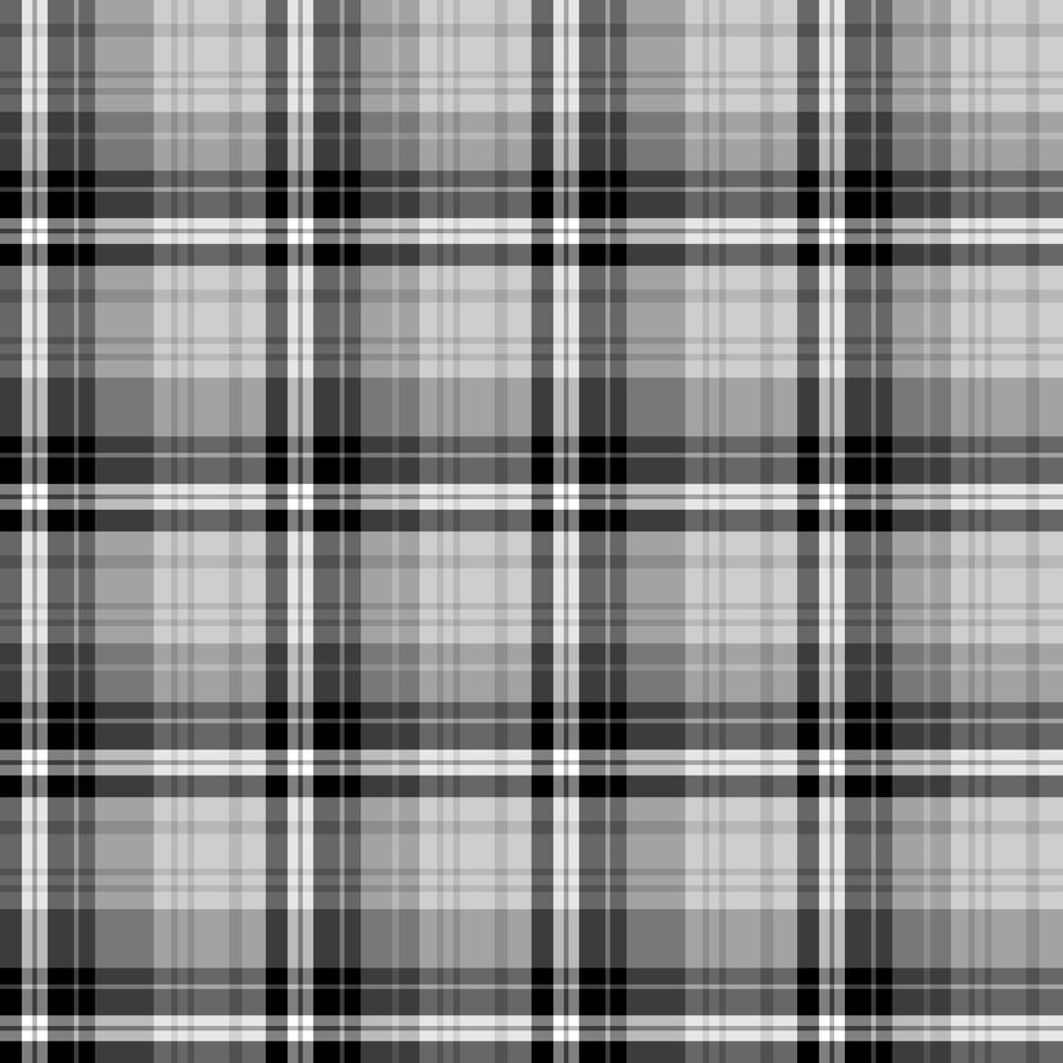 Seamless pattern in wonderful black, gray and white colors for plaid, fabric, textile, clothes, tablecloth and other things. Vector image.