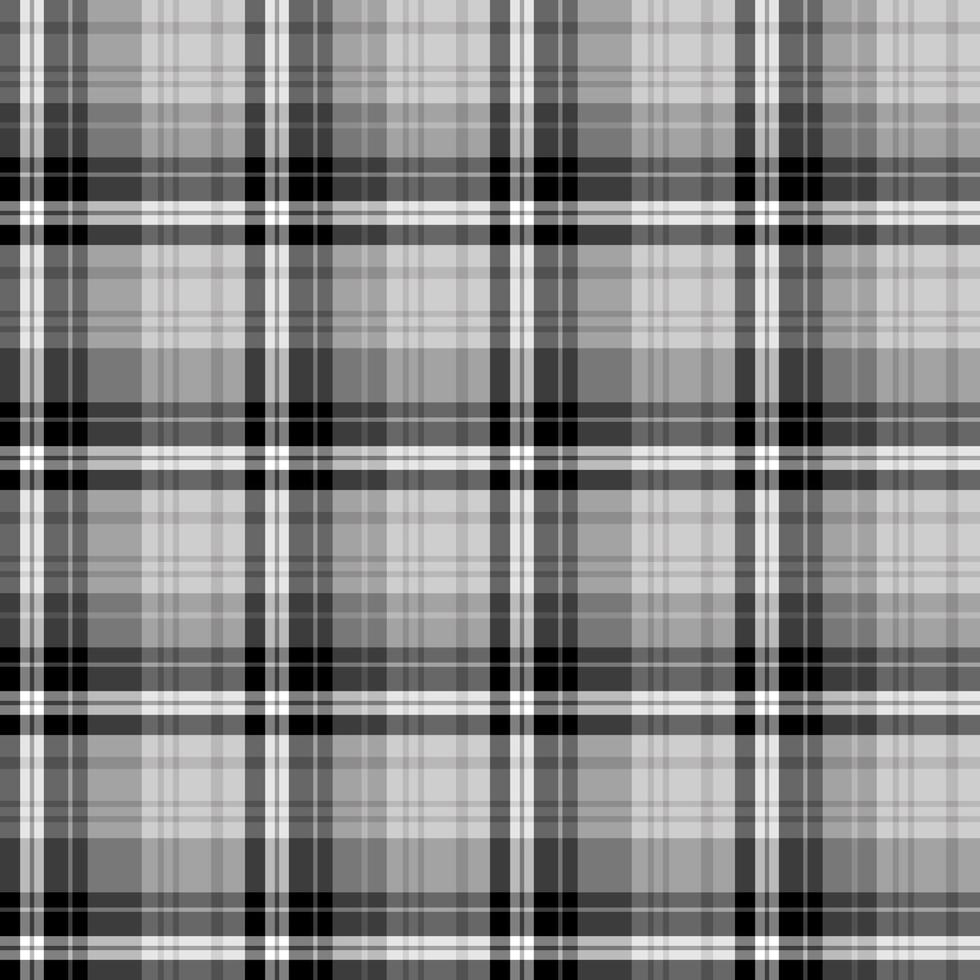 Seamless pattern in wonderful black, gray and white colors for plaid, fabric, textile, clothes, tablecloth and other things. Vector image.