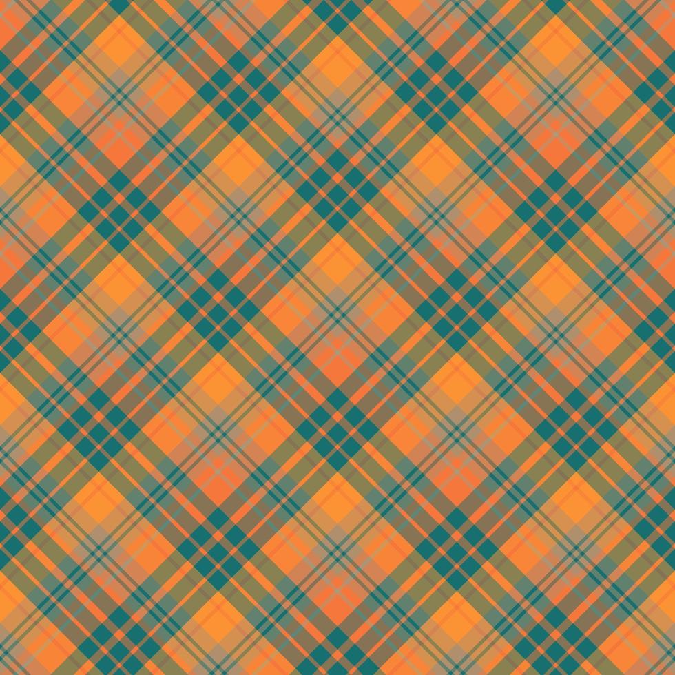 Seamless pattern in cute orange, beige and water green colors for plaid, fabric, textile, clothes, tablecloth and other things. Vector image. 2
