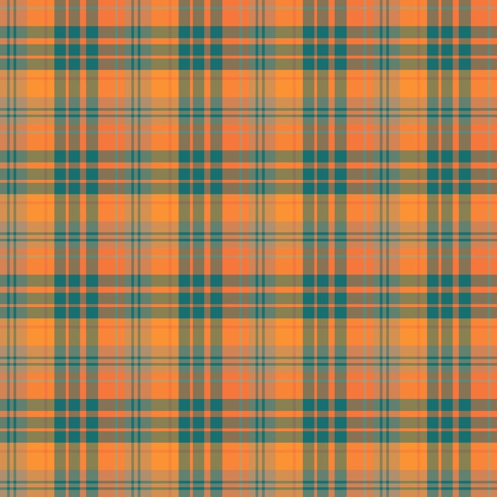 Seamless pattern in cute orange, beige and water green colors for plaid, fabric, textile, clothes, tablecloth and other things. Vector image.