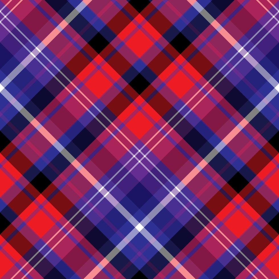 Seamless pattern in wonderful red, dark blue, violet and white colors for plaid, fabric, textile, clothes, tablecloth and other things. Vector image. 2