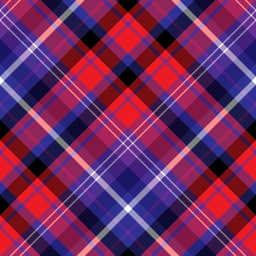 Seamless pattern in wonderful red, dark blue, violet and white colors for plaid, fabric, textile, clothes, tablecloth and other things. Vector image. 2