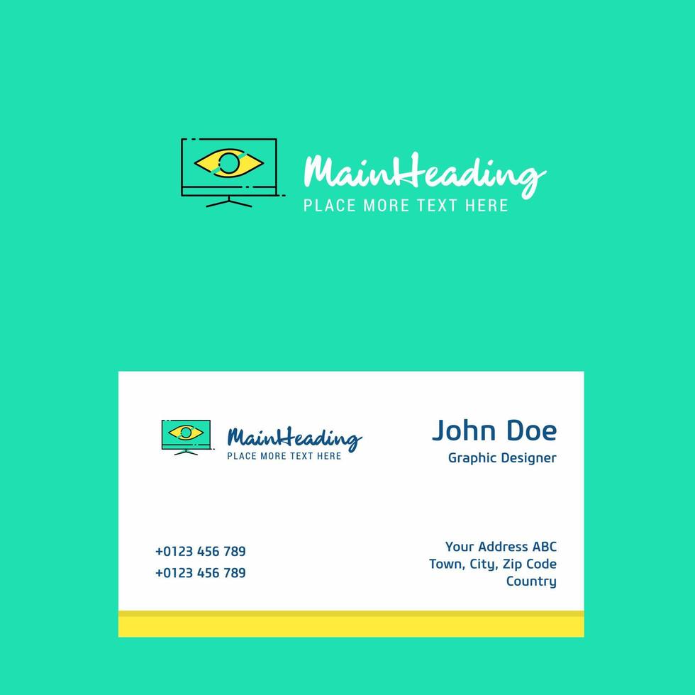 Monitor logo Design with business card template Elegant corporate identity Vector