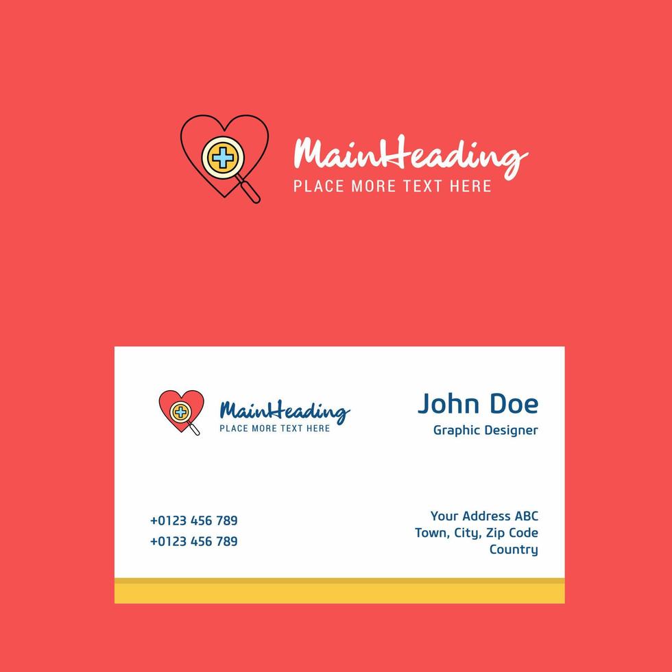 Heart logo Design with business card template Elegant corporate identity Vector