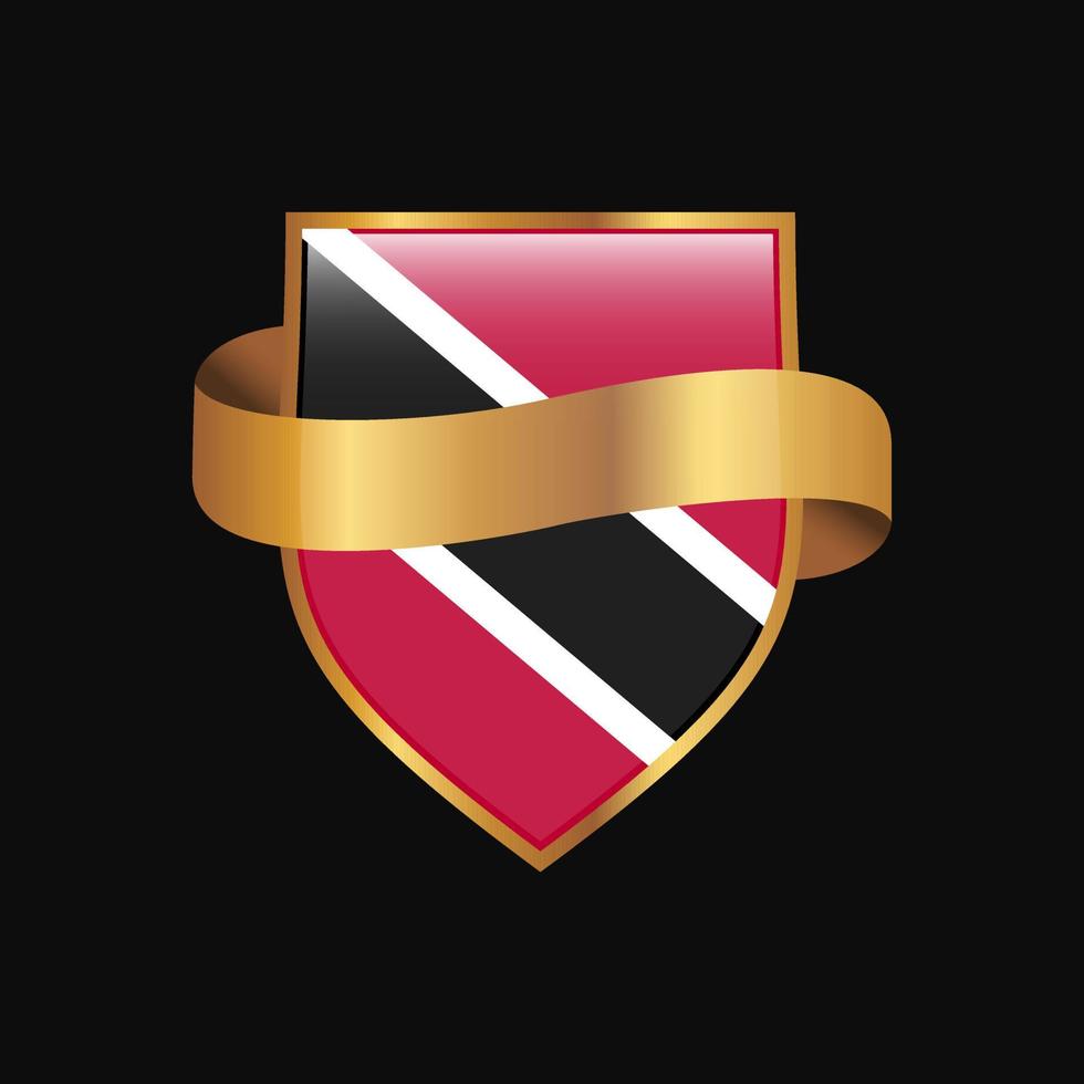 Trinidad and tobago flag Golden badge design vector