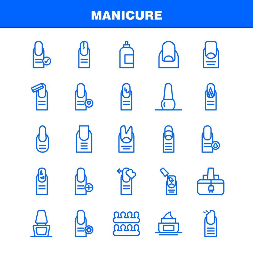 paquete de iconos de línea de manicura para diseñadores y desarrolladores vector