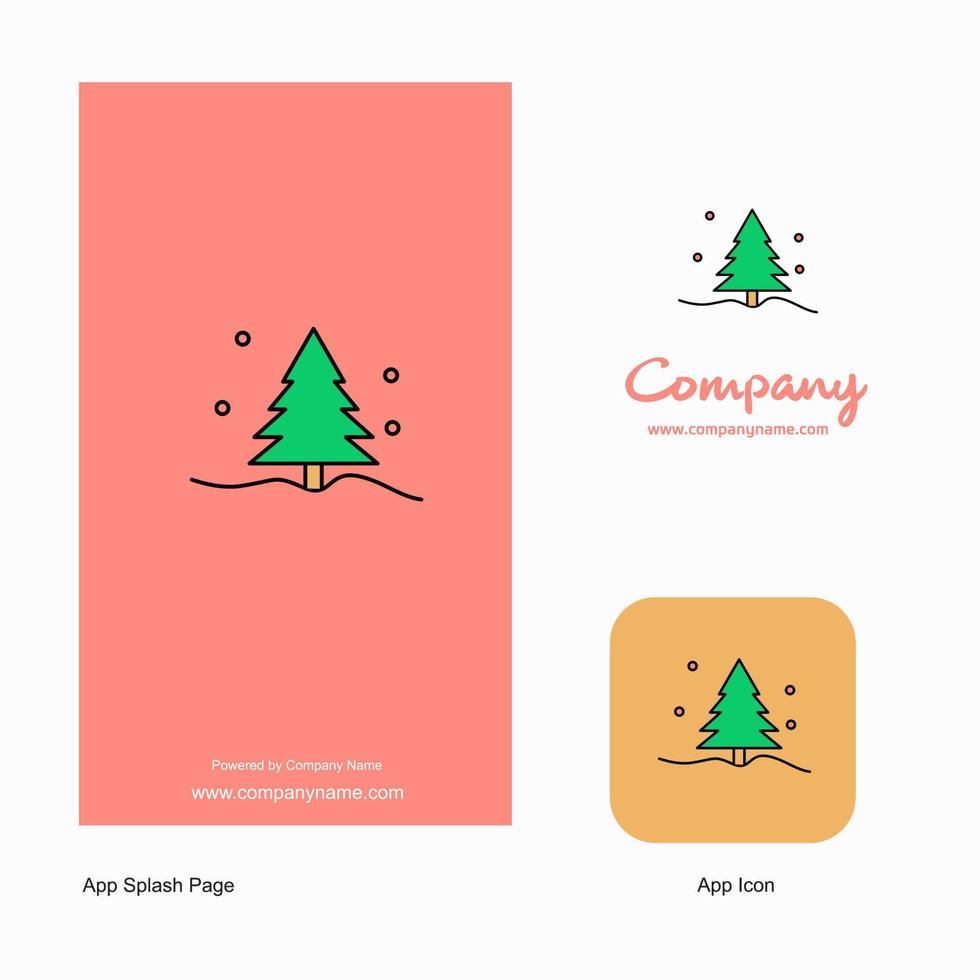icono de la aplicación del logotipo de la empresa del árbol de navidad y diseño de la página de bienvenida elementos de diseño de aplicaciones comerciales creativas vector