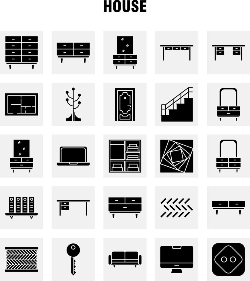House Solid Glyph Icon for Web Print and Mobile UXUI Kit Such as Couch Furniture Sofa Interior Chest Drawer Furniture Keep Pictogram Pack Vector
