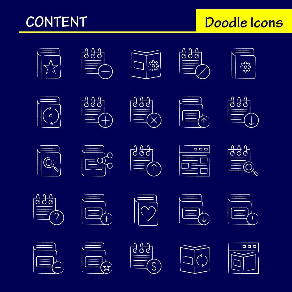 Content Hand Drawn Icon Pack For Designers And Developers Icons Of Web Content Detail Web Book Content Calendar Date Vector