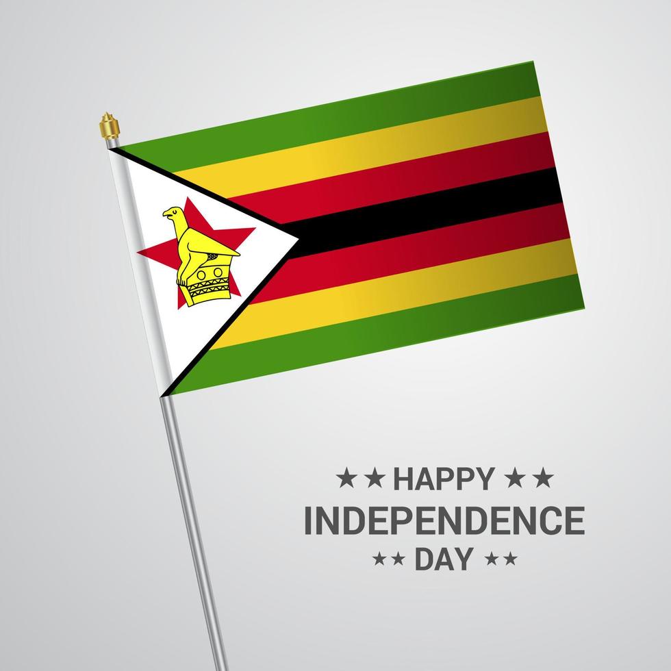 Zimbabwe Independence day typographic design with flag vector