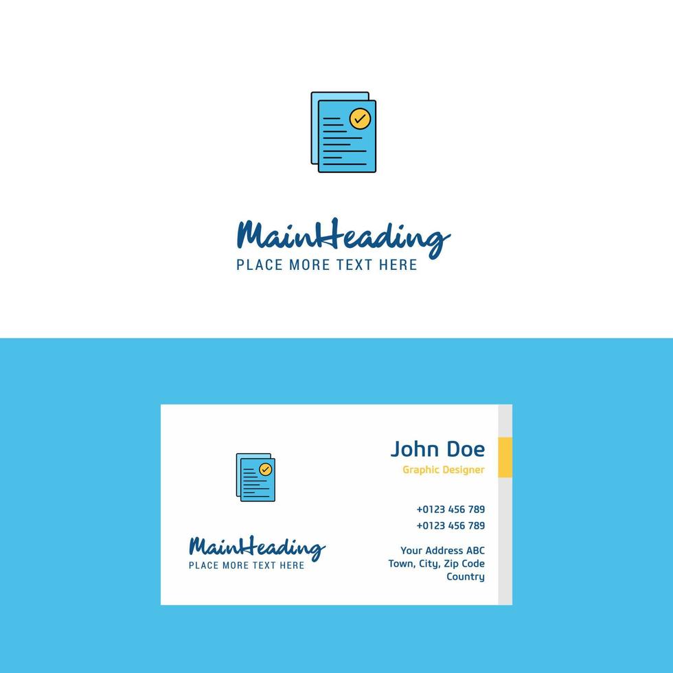 Flat Text document Logo and Visiting Card Template Busienss Concept Logo Design vector