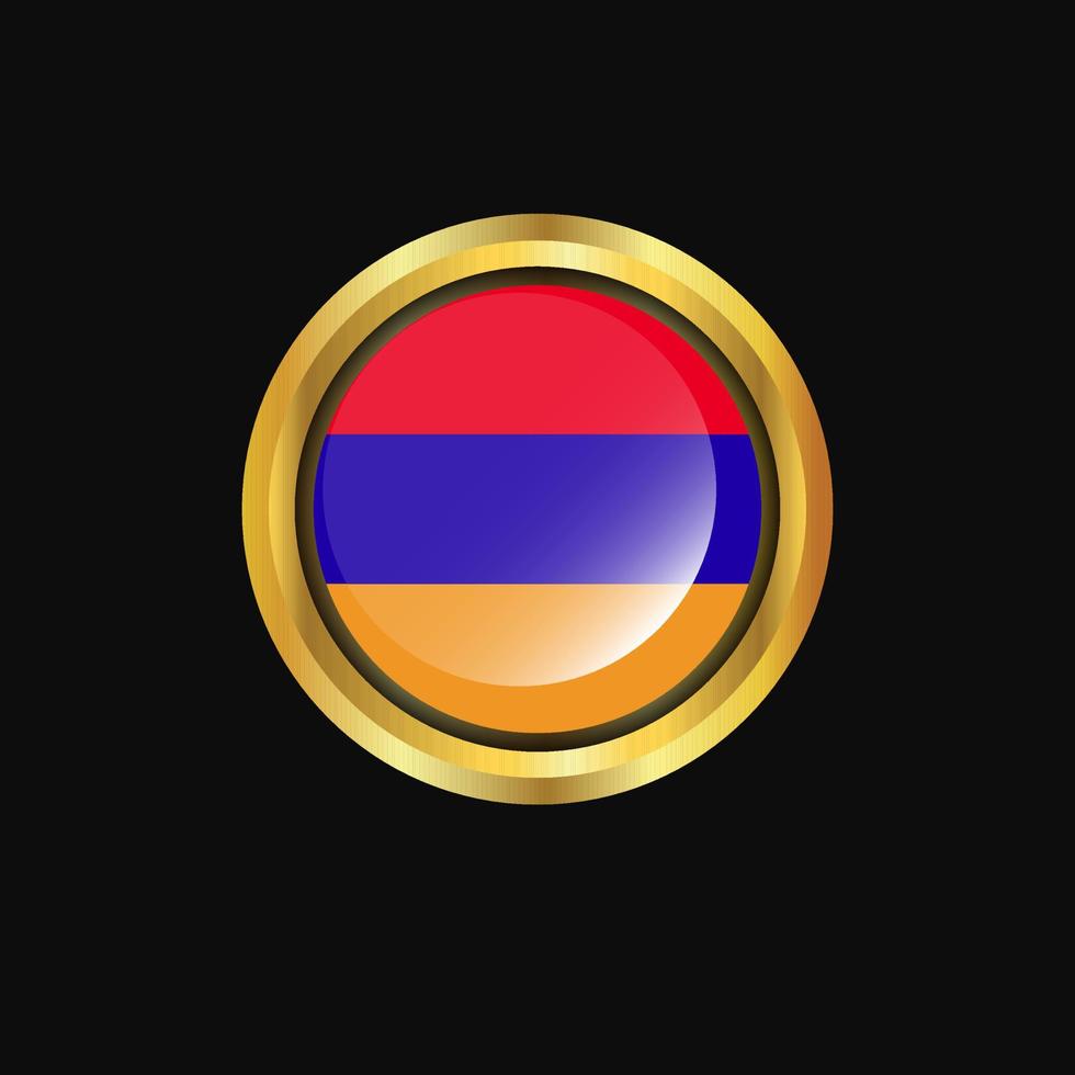 Armenia flag Golden button vector