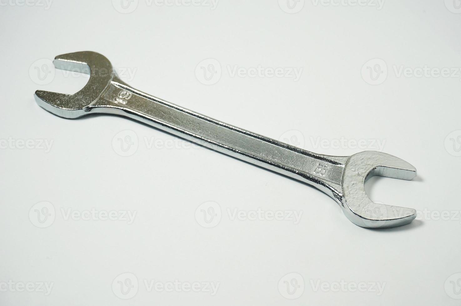 Open end Spanner  Size 18 and 19. Isolated on white background. photo