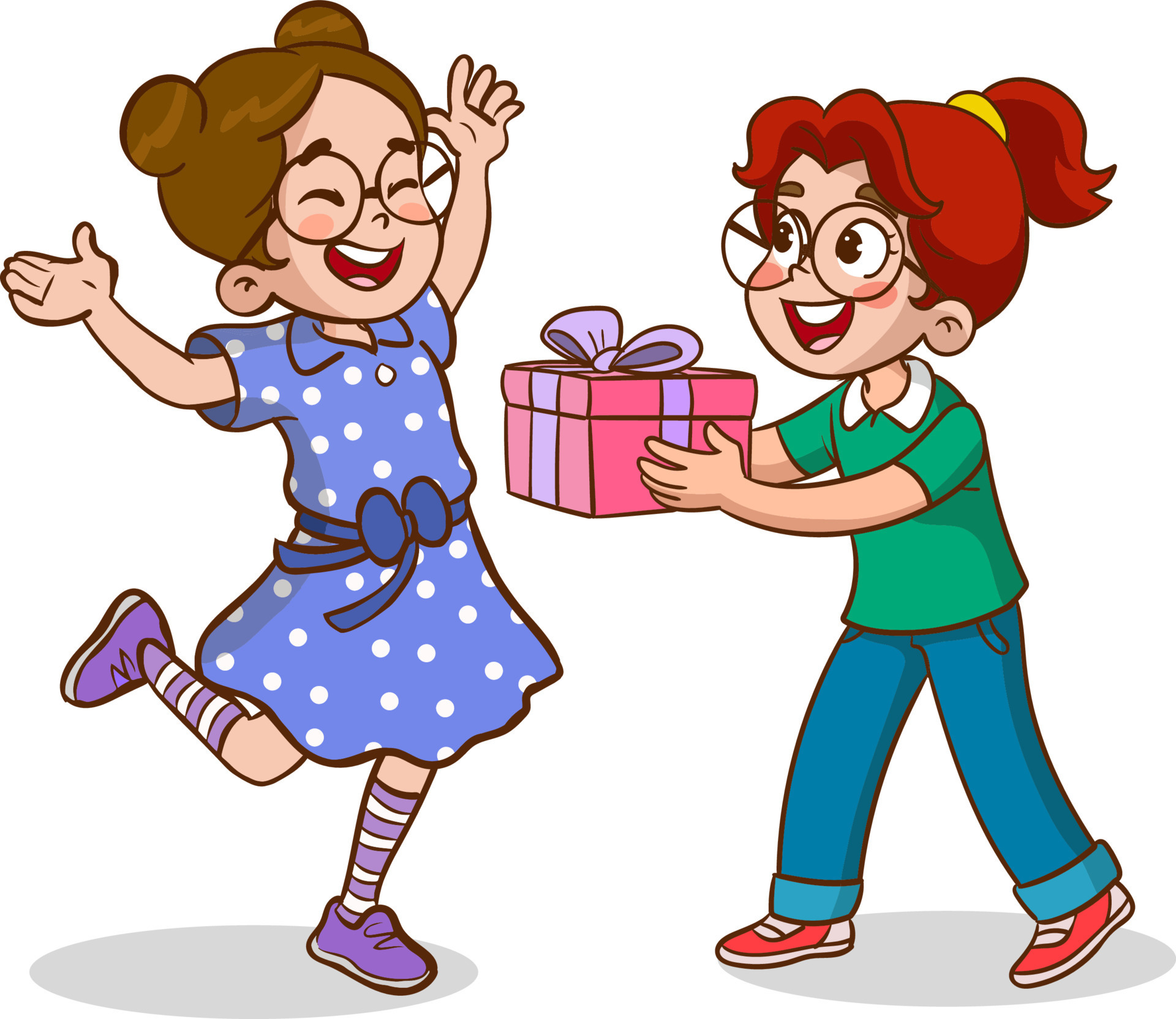 giving gifts cartoon