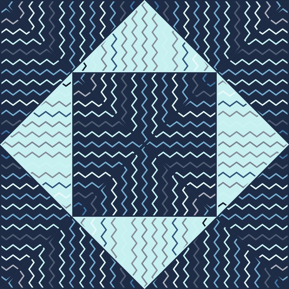 Hand drawn wavy seamless pattern. Abstract zig zag lines mosaic ornament vector