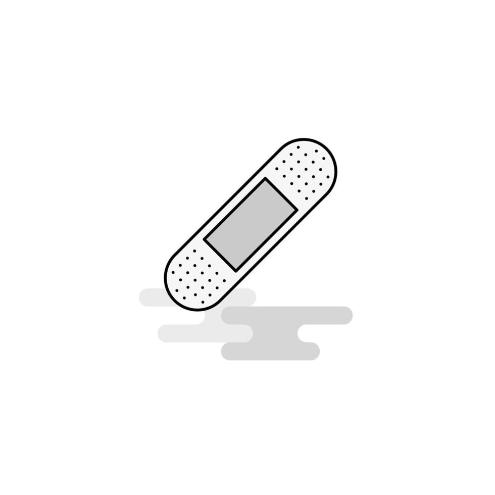 Plaster Web Icon Flat Line Filled Gray Icon Vector