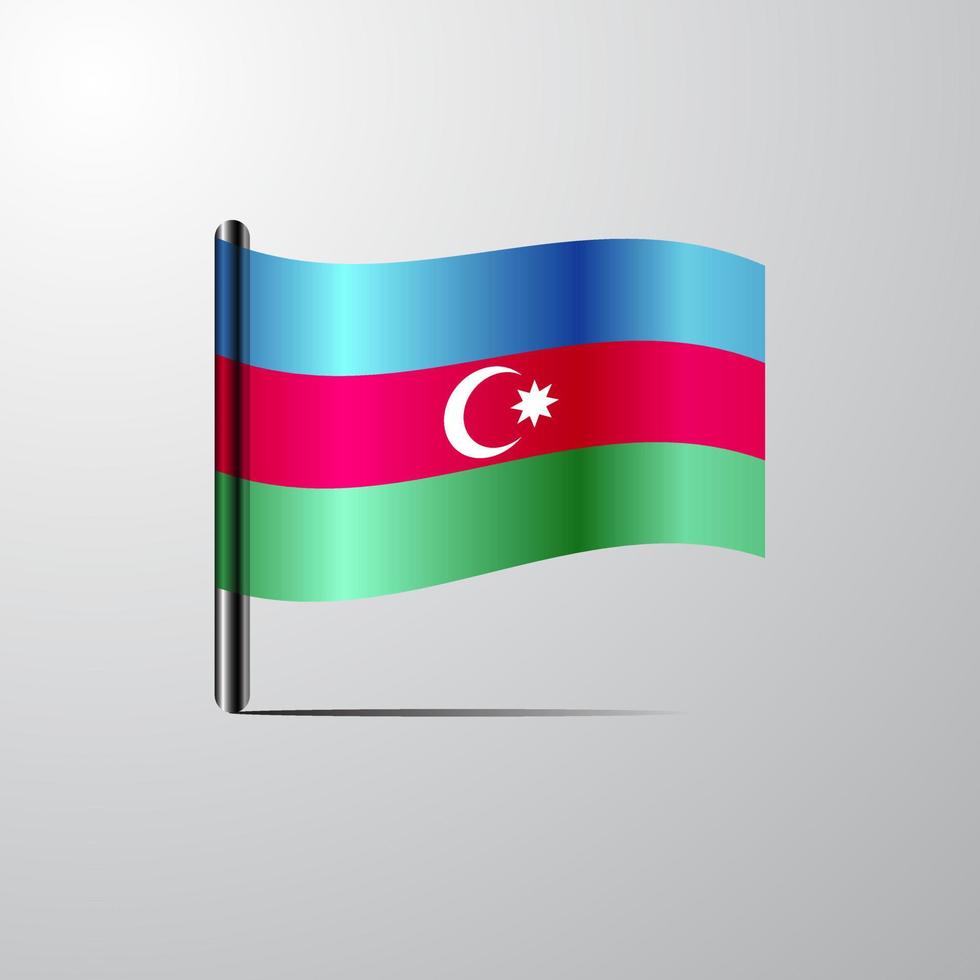 Azerbaijan waving Shiny Flag design vector