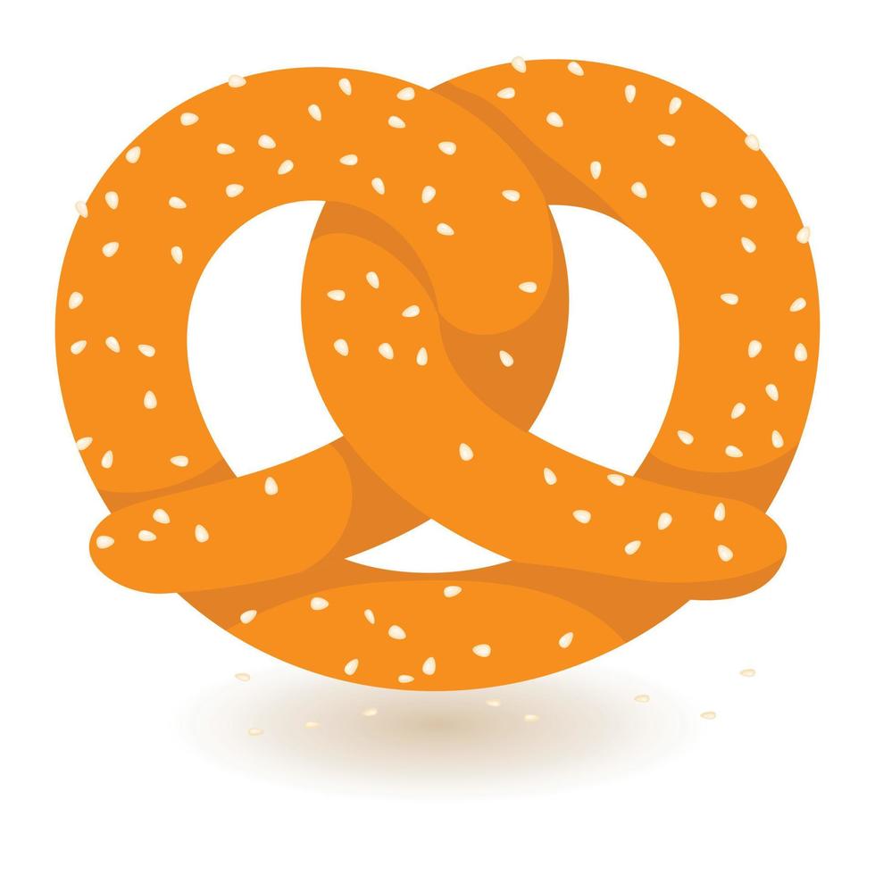 icono de pretzel, estilo plano vector