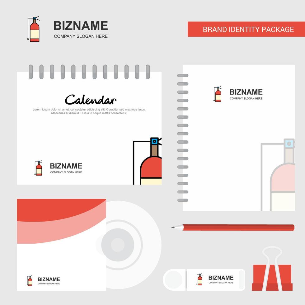 Cylinder Logo Calendar Template CD Cover Diary and USB Brand Stationary Package Design Vector Template