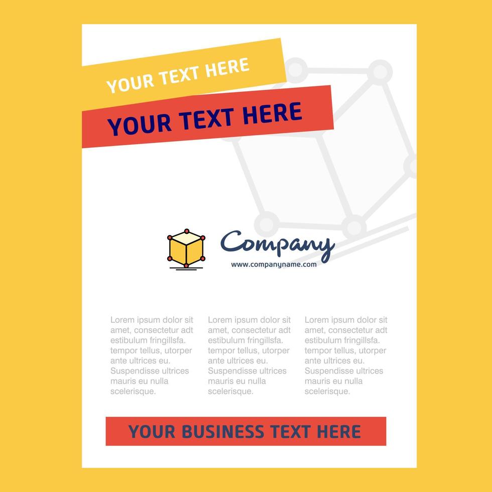 Cube Title Page Design for Company profile annual report presentations leaflet Brochure Vector Background