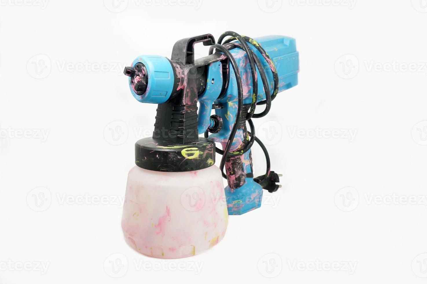 Electric Spray paint gun isolated on white background photo